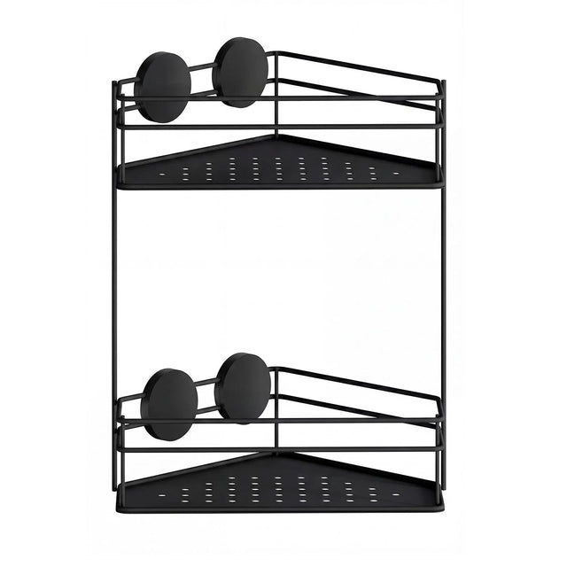Corner Double Basket With 3M Tape Black BB1313