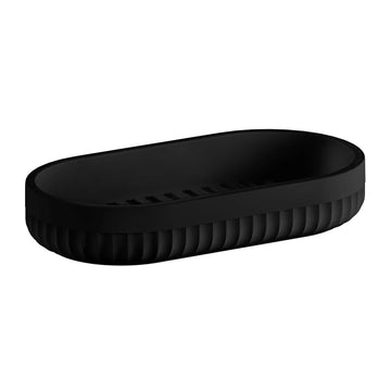 Soap Dish. Freestanding. Black Polyresin. 178 x 95 mm. BB565