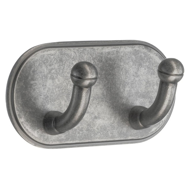 BESLAGSBODEN Design Double Hook in Pewter Self-adhesive BG1121