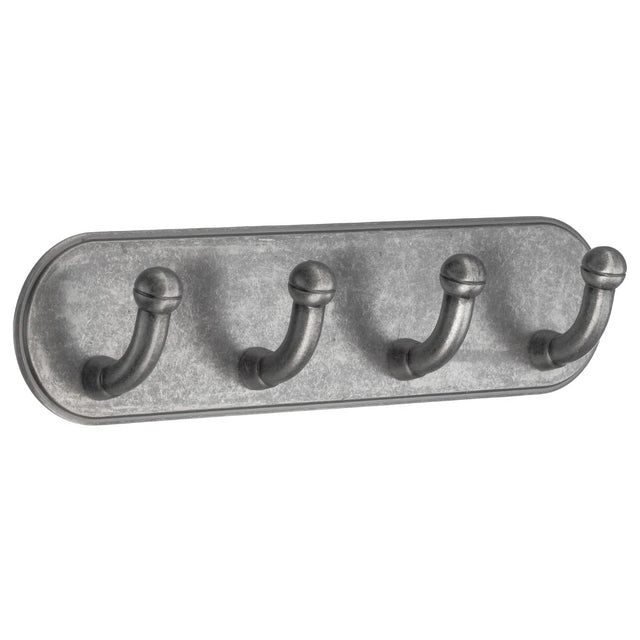 BESLAGSBODEN Design Quadruple Hook in Pewter, Self-adhesive BG1124