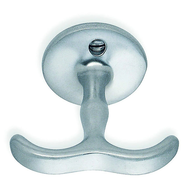 BESLAGSBODEN Double Shelf Hook in Brushed Chrome BK070M