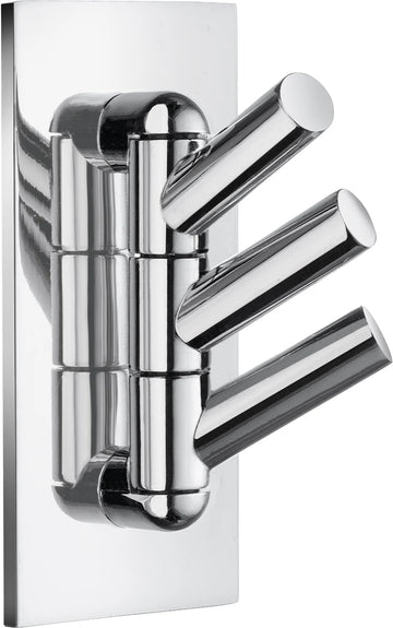 BESLAGSBODEN Triple Hook, Swing arm, Self-adhesive, Chromed BK1033