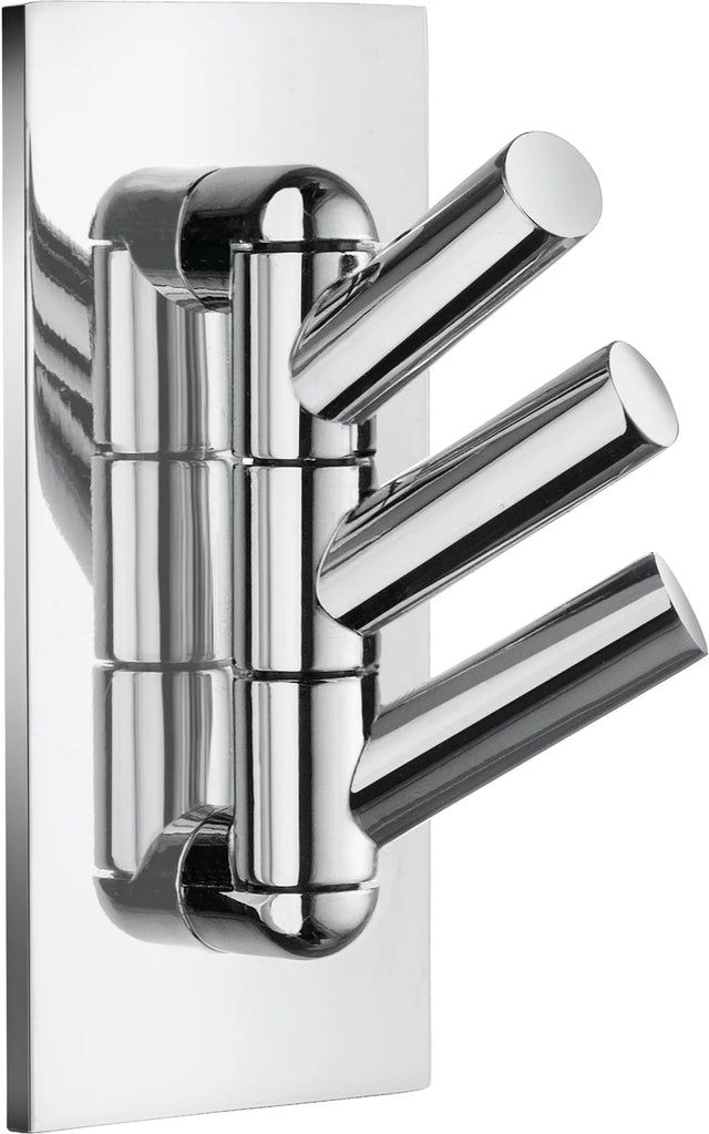 BESLAGSBODEN Triple Hook, Swing arm, Self-adhesive, Chromed BK1033