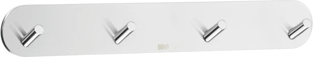 BESLAGSBODEN Design Quadruple Hook mini in Polished Stainless Steel Self-adhesive BK1083