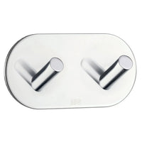 BESLAGSBODEN Design Double Hook in Polished Stainless Steel Self-adhesive BK1091