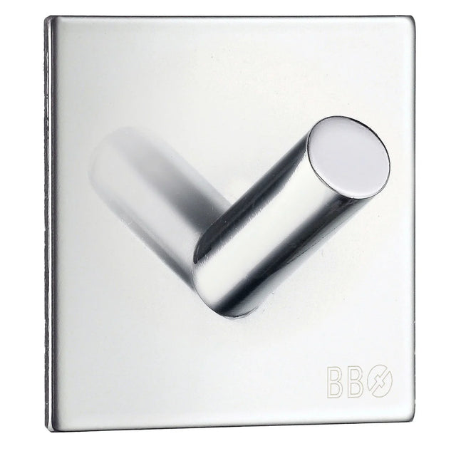 BESLAGSBODEN Design Single Hook in Polished Stainless Steel Self-adhesive BK1092