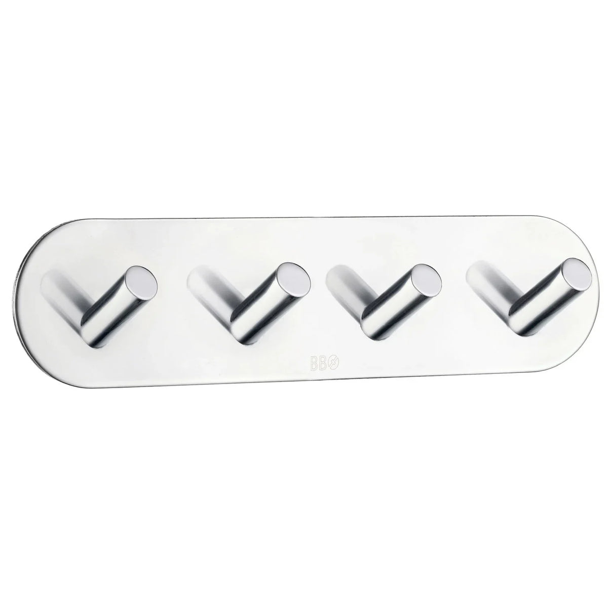 BESLAGSBODEN Design Quadruple Hook in Polished Stainless Steel Self-adhesive BK1094