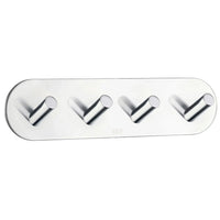 BESLAGSBODEN Design Quadruple Hook in Polished Stainless Steel Self-adhesive BK1094
