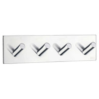 BESLAGSBODEN Design Quadruple Hook in Polished Stainless Steel Self-adhesive BK1096