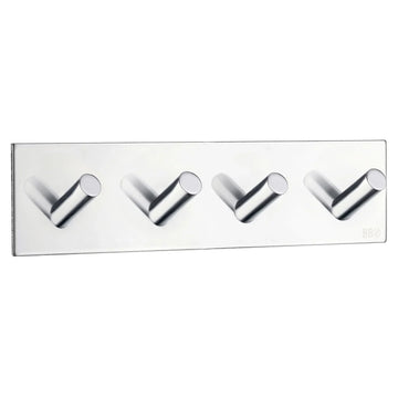BESLAGSBODEN Design Quadruple Hook in Polished Stainless Steel Self-adhesive BK1096