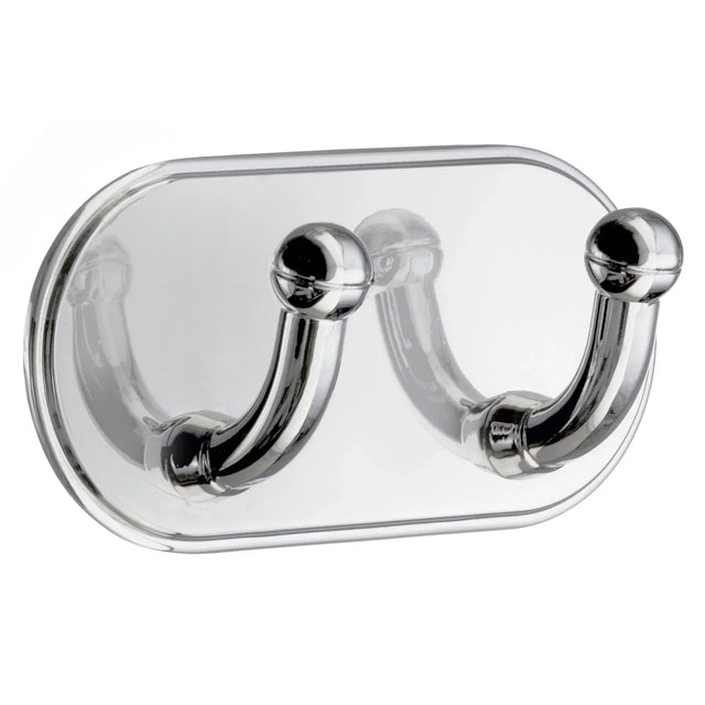 BESLAGSBODEN Design Double Hook in Polished Chrome Self-adhesive BK1121