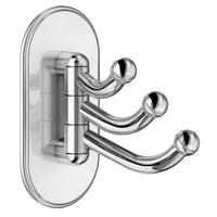 BESLAGSBODEN Design Triple Hook, Swingable in Polished Chrome Self-adhesive BK1123