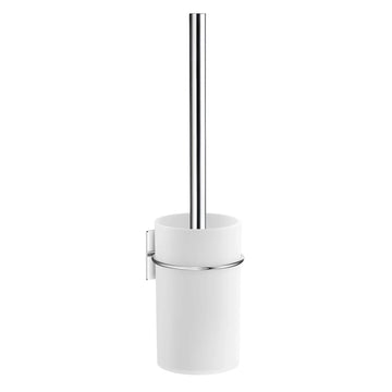 Toilet Brush, Self adhesive, Chrome/White container BK1135