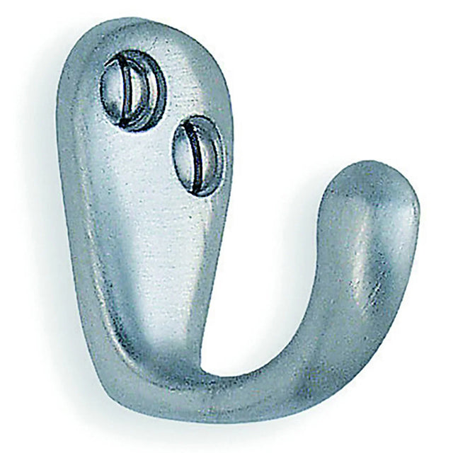 BESLAGSBODEN Single Hook in Brushed Chrome, Height 38 mm BK245M