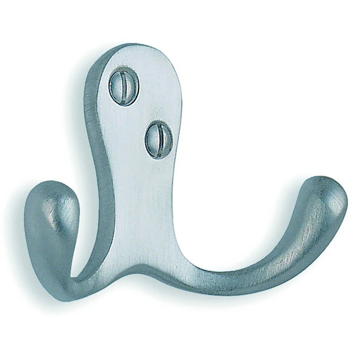 BESLAGSBODEN Double Towel Hook in Brushed Chrome, Height 44 mm BK246M