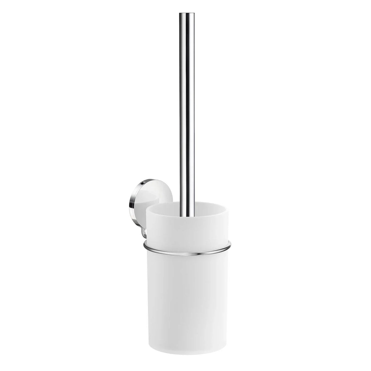 BESLAGSBODEN Toilet Brush, Self-adhesive, Polished chrome/White container BK333