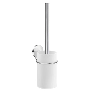 BESLAGSBODEN Toilet Brush, Self-adhesive, Polished chrome/White container BK333