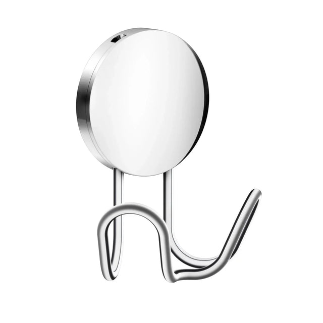 BESLAGSBODEN Double hook, Self-adhesive, Polished chrome, Height 90 mm BK356