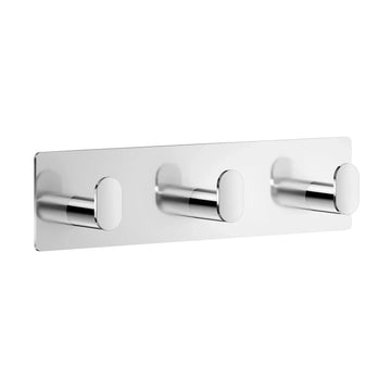 CUBE Triple Hook. Polished. Self adhesive. 192 x 48 mm. BK459