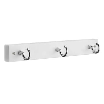 BESLAGSBODEN Coat Rack, 3 hooks, White/Polished Chrome, L 300 mm BX1013