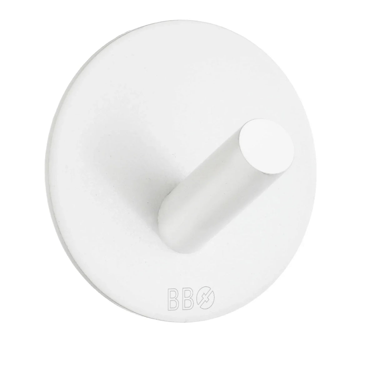 BESLAGSBODEN Design Single Hook in Matt White Stainless Steel Self-adhesive BX1090