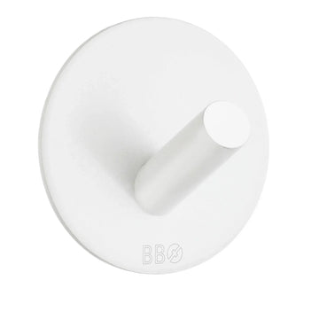 BESLAGSBODEN Design Single Hook in Matt White Stainless Steel Self-adhesive BX1090