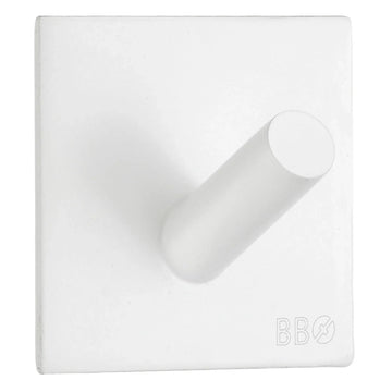 BESLAGSBODEN Design Single Hook in Matt White Stainless Steel Self-adhesive BX1092