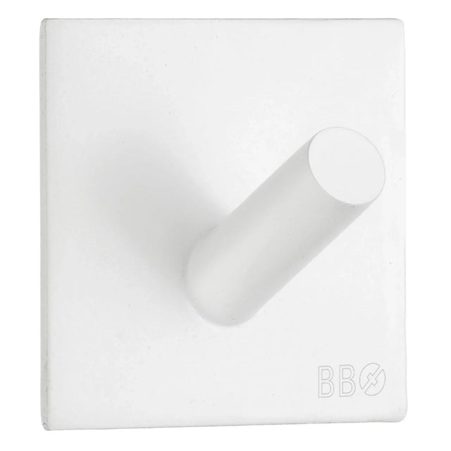 BESLAGSBODEN Design Single Hook in Matt White Stainless Steel Self-adhesive BX1092
