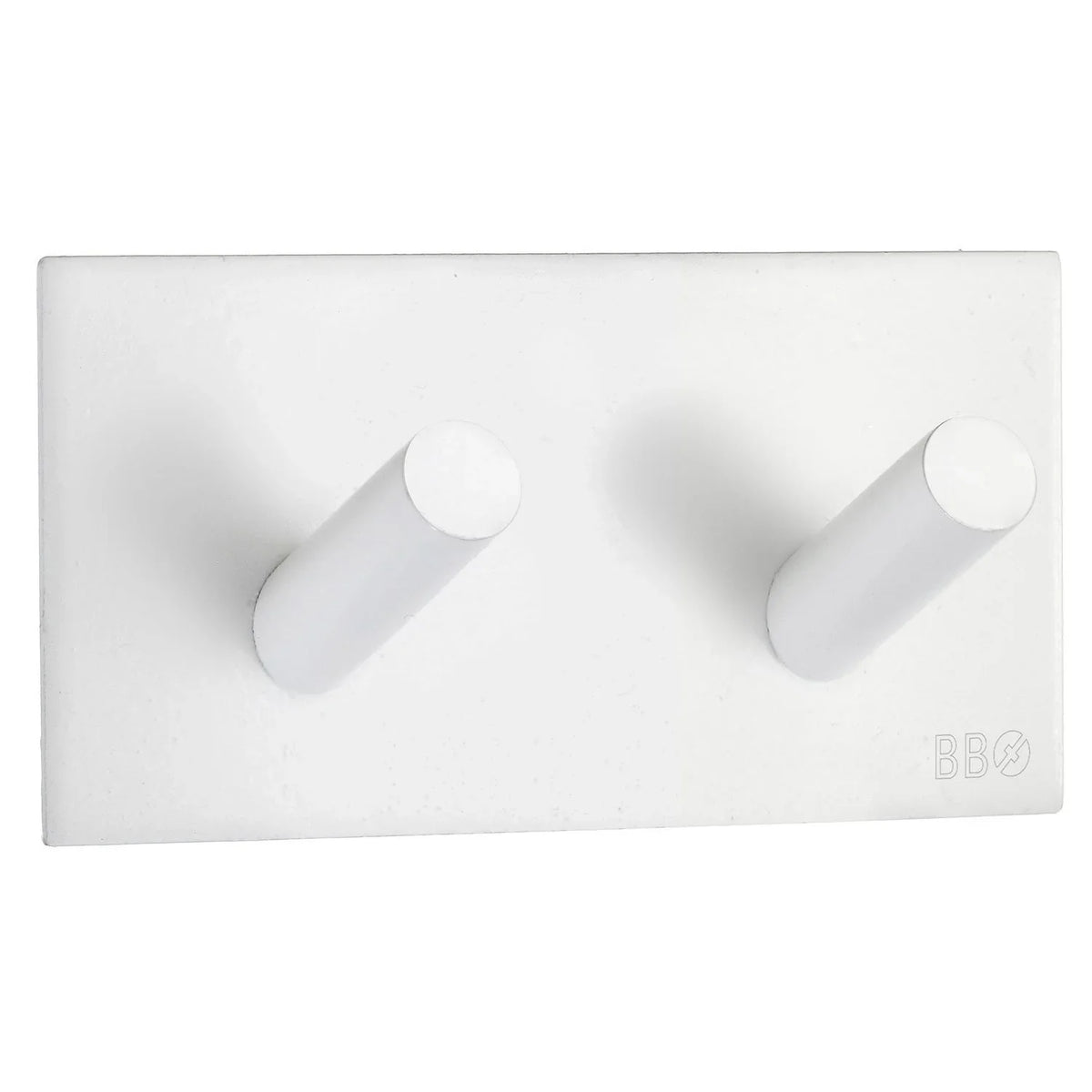 BESLAGSBODEN Design Double Hook in Matt White Stainless Steel Self-adhesive BX1093