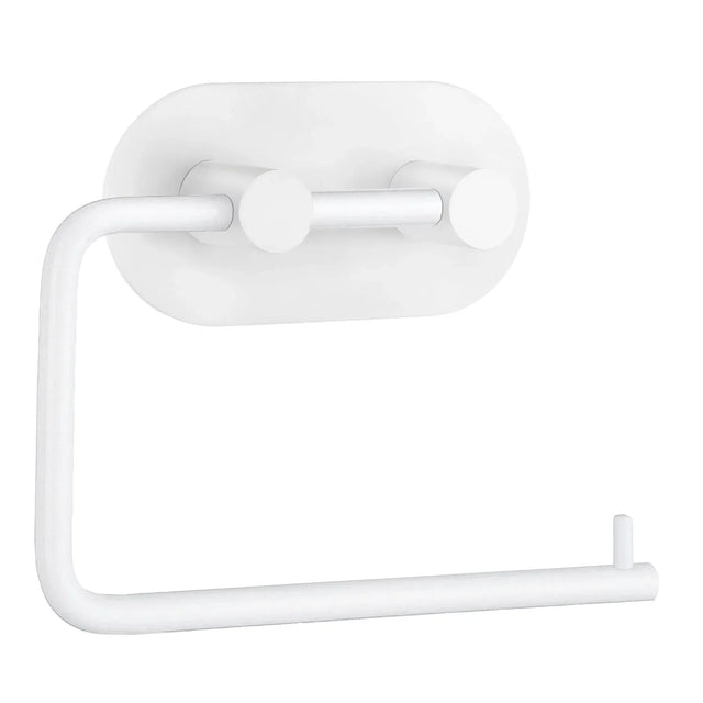BESLAGSBODEN Design Toilet Roll Holder in Matt White Stainless Steel Self-adhesive BX1097