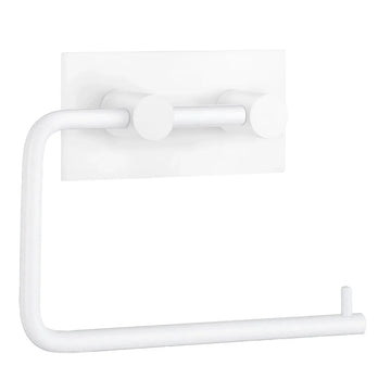 BESLAGSBODEN Design Toilet Roll Holder in Matt White Stainless Steel Self-adhesive BX1098