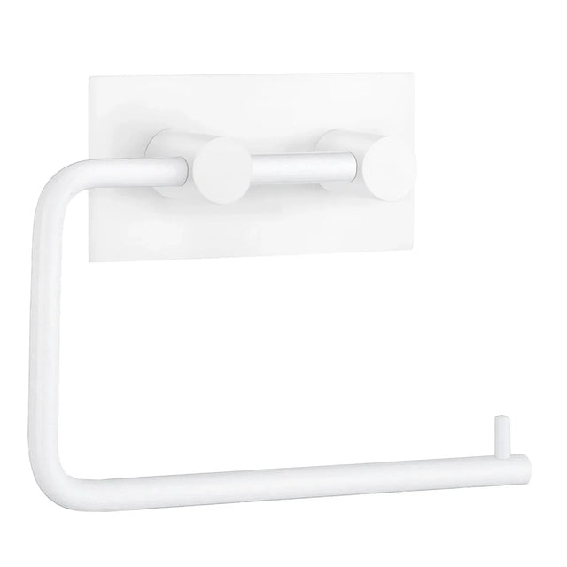 BESLAGSBODEN Design Toilet Roll Holder in Matt White Stainless Steel Self-adhesive BX1098