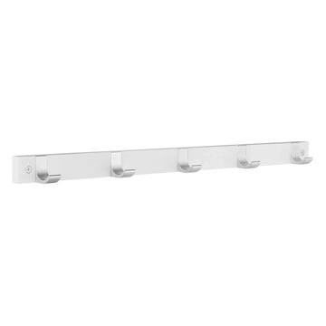 BESLAGSBODEN Coat Rack, Five Hooks, White Wood/Satin Aluminium BX1155