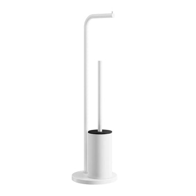 Beslagsboden Toilet Roll Holder/Toilet Brush. Free Standing. White. BX1232