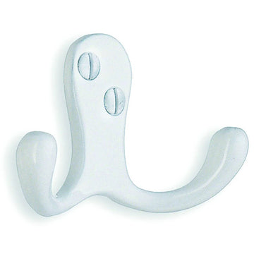 BESLAGSBODEN Double Towel Hook in White Lacquer, Height 44 mm BX246