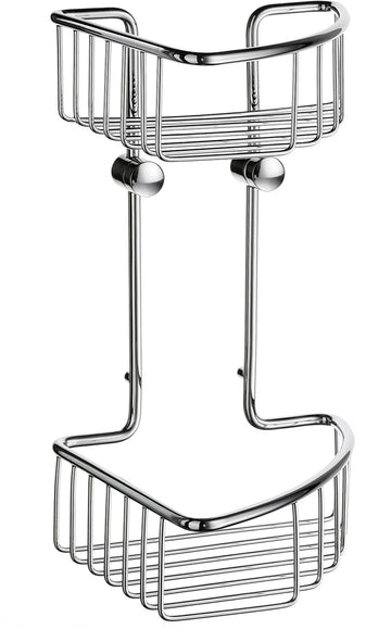 SIDELINE Basic Corner Shower Basket, Double in Polished Chrome DK1021