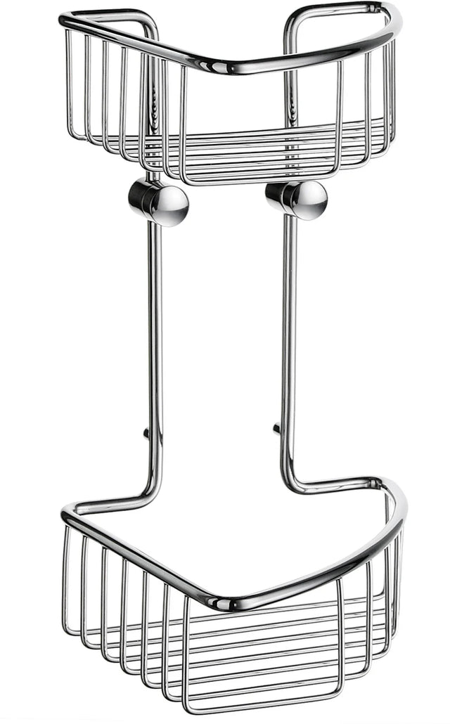 SIDELINE Basic Corner Shower Basket, Double in Polished Chrome DK1021