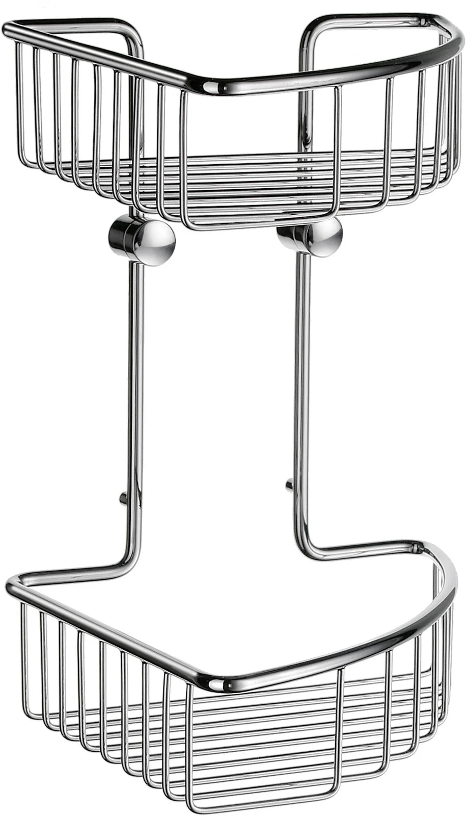 SIDELINE Basic Corner Shower Basket, Double in Polished Chrome DK1022