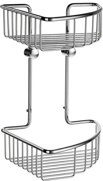 SIDELINE Basic Corner Shower Basket, Double in Polished Chrome DK1022