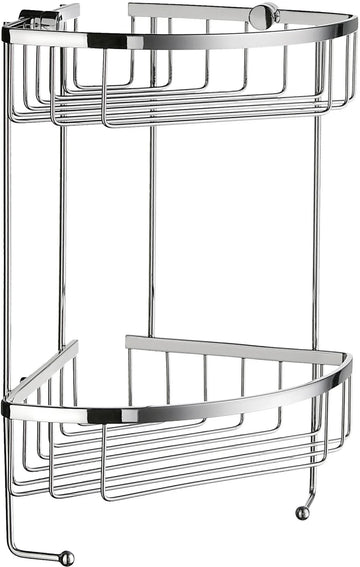 SIDELINE Design Corner Shower Basket, Double in Polished Chrome DK2031