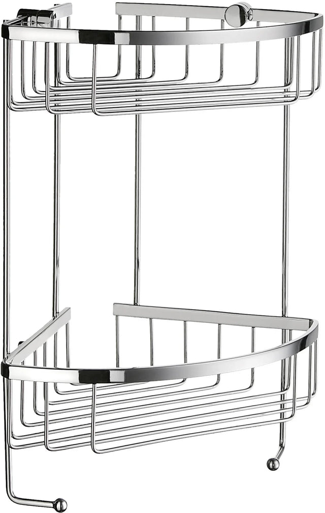 SIDELINE Design Corner Shower Basket, Double in Polished Chrome DK2031