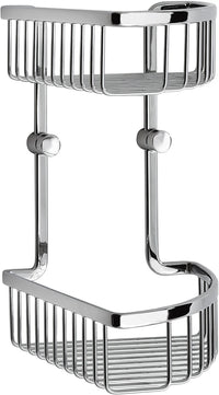 SIDELINE Corner Shower Basket, Double, Polished Chrome, Height 295 mm DK2041