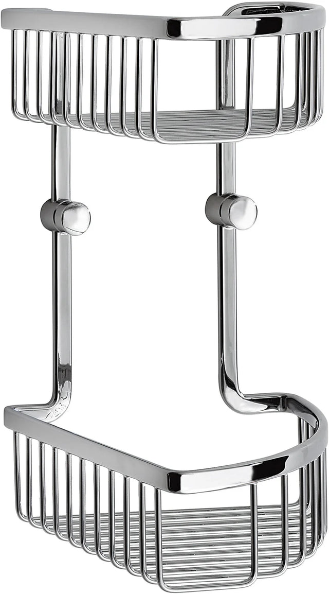 SIDELINE Corner Shower Basket, Double, Polished Chrome, Height 295 mm DK2041