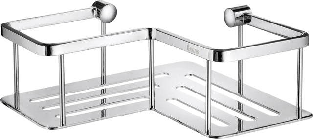 SIDELINE Corner Shower Basket in Polished Chrome and Solid Brass Construction DK3025
