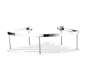 Sideline - Design Corner Basket - Solid White Surface In Polished Chrome / White DK3034