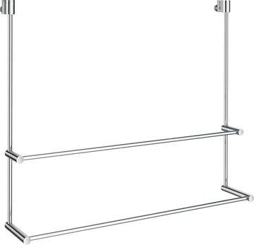SIDELINE Double Towel Rail for Glass Shower Panel in Polished Chrome DK3102