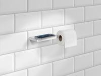 Toilet roll holder with Shelf. Polished Chrome. Length 303 mm. FK3411