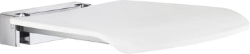 LIVING Folding Wall mounted Shower Seat, Chromed Zinc/Aluminium, White seat FK404