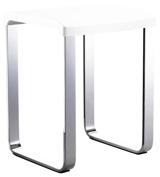 Outline Shower/vanity Chair In Polished Chrome / White Seat FK406