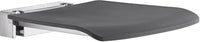 LIVING Folding Wall mounted Shower Seat, Chromed Zinc/Aluminium, Dark grey seat FK414